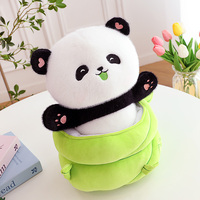 Peluche Panda en Tube de Bambou Matière Ultra Douce Anti-Stress Logo Personnalisé Mariage ODM OEM Cadeau de Fêtes