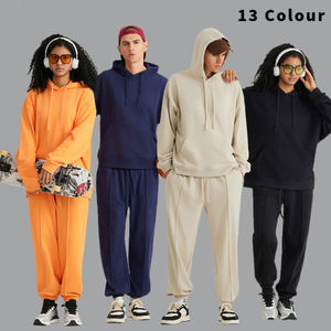 Conjunto de Sudadera con capucha de talla grande unisex sudaderas teñidas lisas personalizables con logotipo bordado Etiqueta Privada OEM para otoño - Product Image 2