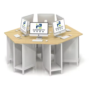 Mobili per la scuola comodo telaio in metallo singolo studente capovolgere il <span class=keywords><strong>tavolo</strong></span> del Computer per sala Computer - Product Image 2