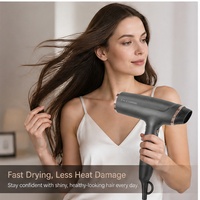 Sèche-cheveux en céramique en forme de T, 2000W, moteur BLDC haute vitesse, 110000 tr/min, technologie ionique, 3 vitesses, 3 réglages de chaleur, lumières LED, utilisation hôtelière