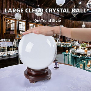 Esfera <span class=keywords><strong>de</strong></span> <span class=keywords><strong>Cristal</strong></span> Transparente Pulida para Adivinación Láser, 200 mm (8 Pulgadas), con Base <span class=keywords><strong>de</strong></span> Madera Gratis, Tendencia <span class=keywords><strong>de</strong></span> Moda, Coleccionable, Amuleto para el Hogar - Product Image 2