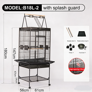 Wholesale Black Metal Large Bird <strong>Cage</strong> for Canary &amp; Parrot Durable Secure Houses with Customizable Size - Product Image 4