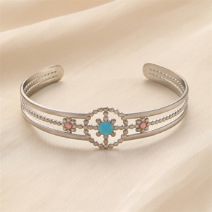 Fashion Fine Jewelry Gold Plated Hollow <b>Adjustable</b> Enamel Sun Bangle <b>Bracelets</b> for Women - Product Image 5