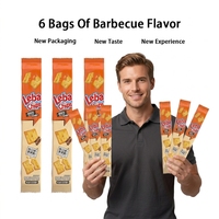Chips de pommes de terre croustillantes pour fêtes, sans graisses trans, saveur BBQ dorée, conception personnalisée OEM, boîte à lunch pour enfants