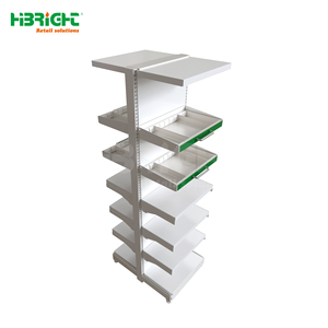 Highbright - Exhibidor Metálico Modular de Doble Cara, Resistente, Inclinado, para Supermercados, con 8 <span class=keywords><strong>Estantes</strong></span> de Rejilla - Product Image 4