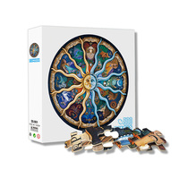 Jeu de puzzle rond en carton personnalisé de 500 pièces, 48 cm, encre de soja, ajustement parfait, boîte écologique à 3 couches, épaisse et sûre, conforme aux normes EN71 CE ISO, jouet éducatif de qualité supérieure