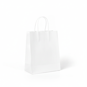 Bán buôn tùy chỉnh Trắng kraft giấy cổ điển có thể tái chế mua sắm tàu sân bay túi với xử lý cho siêu thị & khuyến mãi bao bì - Product Image 3
