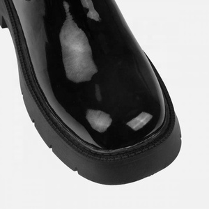 Thời Trang Màu Đen Chunky Duy Nhất Phẳng Tốt Giả Da Mắt Cá Chân Khởi Động Cho Phụ Nữ Và Laddies Mới Nhất Phụ Nữ Khởi Động Sang Trọng Khởi Động - Product Image 4