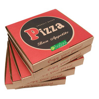 Boîte à pizza avec impression de logo personnalisé, prix bas, qualité supérieure, adaptée aux aliments