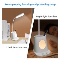 Lampe de bureau LED réglable de style minimaliste moderne de Guangzhou, en PVC, avec commande inductive, petit porte-stylo, pour l'étude et la protection des yeux, idéale pour les filles et les enfants