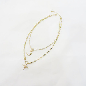 Nouveau <span class=keywords><strong>Collier</strong></span> Tendance 2026 <span class=keywords><strong>pour</strong></span> <span class=keywords><strong>Femme</strong></span>, Bijou <span class=keywords><strong>Fantaisie</strong></span> Coréen Plaqué Or, Chaîne à Maillons Multi-Couches avec Breloques Étoile et Lune - Product Image 4