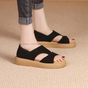 Women Summer New Soft Sole Two-Way Roman Sandals Thick Sole Large Casual Leopard Print Beach Sandals - Product Image 6
