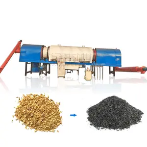 Wood Chips continous biomass carbonization machine/carbonization plant/carbonisation furnace charcoal making machine