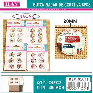 กระดุมตกแต่ง Ilan Nacar ขนาด 20 มม. สำหรับงานฝีมือและเย็บผ้า แพ็ค 6 ชิ้น - Product Image 3