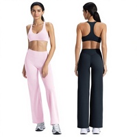 Ensemble deux pièces d'été en nylon uni, comprenant un soutien-gorge de sport sans manches à maintien élevé pour la course, le fitness et le yoga
