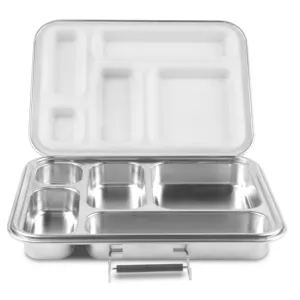 Lunch Box Stainless Steel Bento Box Large Capacity Adult Five Compartments  Portable Insulation Compartment Heating Container
