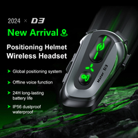 Casque Bluetooth pour moto D3, positionnement global, réduction intelligente du bruit, étanche IP56, double cœur, double CPU 5.3 + 5.1