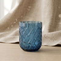 Samlife-DF26135 Verres à whisky basculeurs rétro en verre sodocalcique gaufré, gobelets à boire uniques gravés avec logo personnalisé pour hôtels et bars