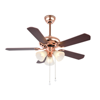 Ventilador de techo de 52 pulgadas personalizado con interruptor de control remoto de luz LED Tablero compuesto de 5 piezas para Baño