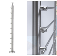 JBM Luxe Moderne Intérieur/Extérieur Acier Inoxydable 304 Taille Personnalisable Poli Sablé Tube Rampe Main Courante Escalier Verre Connecté