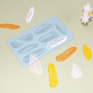 แผ่นรองอบซิลิโคนลายลูกไม้ AK Feather สำหรับทำขนม บิสกิต ช็อกโกแลต แม่พิมพ์ฟองดองท์ ตกแต่งเค้ก อุปกรณ์ทำขนม LFM-516 - Product Image 3