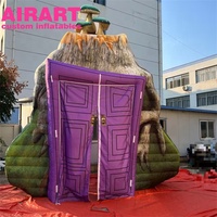 Arche gonflable sur le thème de la forêt enchantée pour équipement de théâtre commercial, arche d'entrée réaliste en forme de roche gonflable