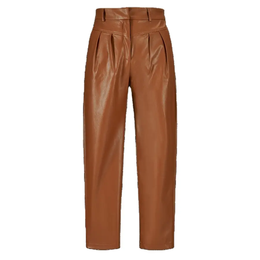 Very Nice Customized Windproof Breathable and Windproof Womens Faux Leather Baggy Pant
