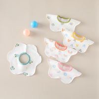 Bavoirs pour bébé imperméables et résistants aux taches, en coton 100%, motif de dessin animé, design à 2 couches, pour garçons et filles, utilisables en toutes saisons
