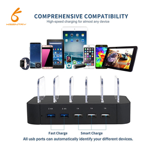 ABS PC 5-Port <strong>USB</strong> <strong>Charging</strong> Dock <strong>Station</strong> 30W Output with Fast <strong>Charging</strong> for Multi-Devices for Cell Phones and Microphones - Product Image 2