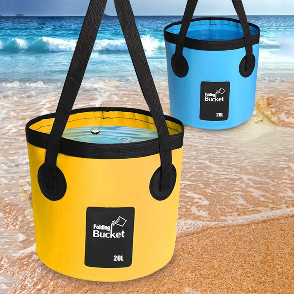 12L 20L portable bucket outdoor travel water storage bag waterproof water bag fishing portable foldable bucket car supplies