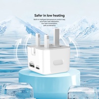 Precio de fábrica UK Plug 20W Carga rápida USB A + C Adaptador de corriente Cargador PD Función Cargador de pared para teléfono móvil