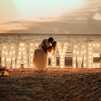 Décor de toile de fond pour fête d'anniversaire, mariage, fiançailles – Lettres acryliques prédécoupées avec éclairage LED pour entreprises et hôpitaux