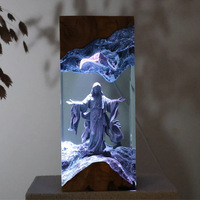 Nouvelle Lampe d'Artisanat en Résine, Statue Médiévale Western, Décoration de Noël, Cadeau, Ornement de Bureau Porte-Bonheur