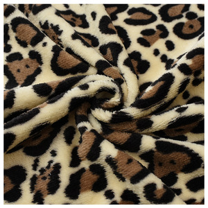 Reversibile stampato flanella stampato leopardo leopardo Dot stampato accappatoio pigiama scarpe e cappelli per bambini tessuti - Product Image 4
