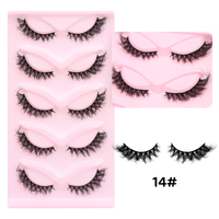 DINGSEN 5 paires de cils en gros, bandes de cils 3D, cils œil de chat, faux cils en vison, cils volumineux et naturels