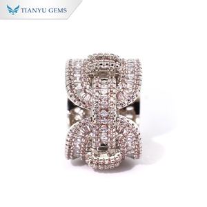 Anillo Cubano de Cobre con Circonita de Tianyu Gems, Estilo Hip Hop, Joyería Gruesa para Fiestas y Uso Diario - Product Image 3