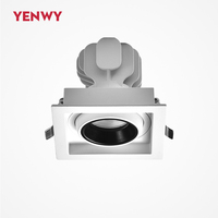 Nouveau projecteur LED encastré carré moderne en aluminium à double tête réglable et multi-spots pour éclairage intérieur