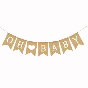 Guirnalda de Lino 'Oh Baby', Bandera 'Oh Boy' 'Oh <span class=keywords><strong>Girl</strong></span>', Decoración para Fiestas de Cumpleaños y Baby Shower - Product Image 6