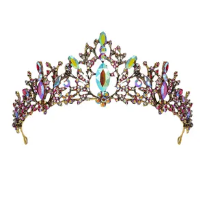 HY Rhinestone Crown hair accessories Bride wedding Alloy tiara Crystal crown wholesale