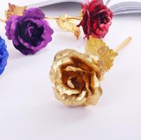 Künstliche Goldene Rosen Valentinstag Muttertag Jahrestag Geburtstagsgeschenke Galaxie-Rose Mit Band Geschenkbox