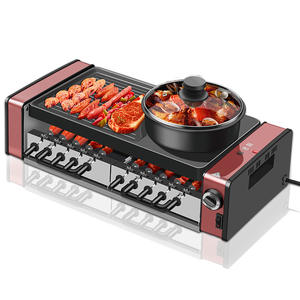 1800W Portable Sans Fumée Intérieur Mécanique Électrique <span class=keywords><strong>Raclette</strong></span> Grill <span class=keywords><strong>Table</strong></span> Top 2 en 1 Barbecue Plaque Avec Poêle Antiadhésive - Product Image 1