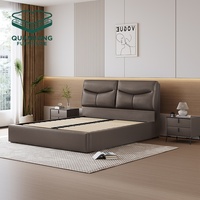 Meubles de chambre à coucher en bois massif de haute qualité, modernes et confortables, lit double king size ou queen size, base de lit pour hôtel, lit en cuir
