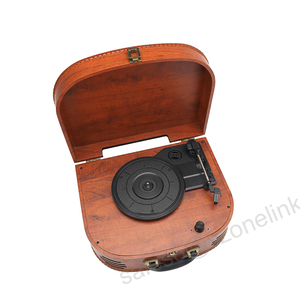 Tốt nhất nhỏ bằng gỗ Loa di động Thiết kế <span class=keywords><strong>mini</strong></span> Loa thiết kế tốt nhất BT 5.0 bàn xoay CD máy nghe nhạc Vali loa - Product Image 1