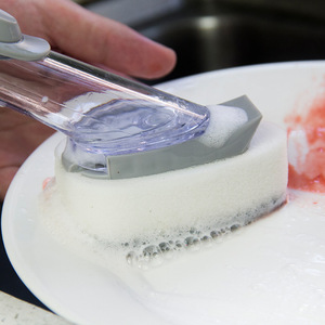 Cleanings Kitchen cleaning brush multifunctional long handle dishwashing sponge automatic liquid addingSponge
