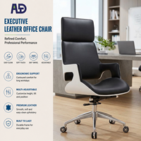 Fauteuil de Visiteur Ergonomique Pivotant à Dossier Ouvert en Cuir PU, Chaise de Bureau Cantilever à Tube Chromé pour Salon et Hôtel - Vente en Gros