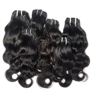 Extensiones de Cabello Humano Remy Indio Virgen de Onda Profunda de la Mejor Calidad 2024, Doble Trama a Máquina, Aptas para Todos los Colores - Product Image 1
