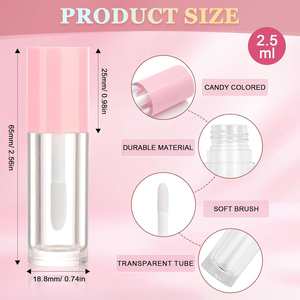 Tube de gloss à lèvres rond de 5 ml avec une grande tête de pinceau, tube de fond de teint liquide, emballage cosmétique personnalisé - Product Image 5