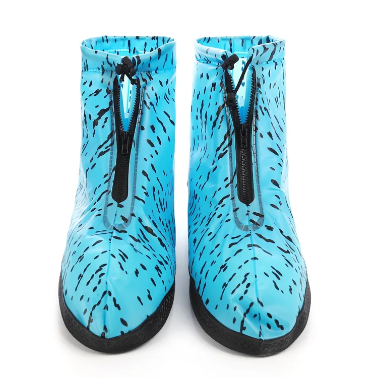 2021 fashion waterproof pvc rainy day outdoor cycling rain shoe cover custom adults mens rain cover boot
