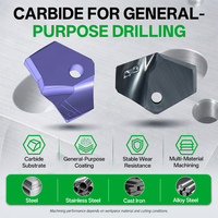 Lame de perçage interchangeable TPC & TPD, insert de couronne de perçage, pointes de perçage en carbure à verrouillage latéral pour outil de perçage de trous métalliques CNC
