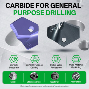 Lame de perçage interchangeable TPC & TPD, insert de couronne de perçage, pointes de perçage en carbure à verrouillage latéral pour outil de perçage de trous métalliques CNC - Product Image 1